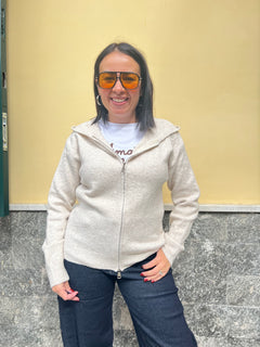 Cardigan Cappuccio Melange 65793