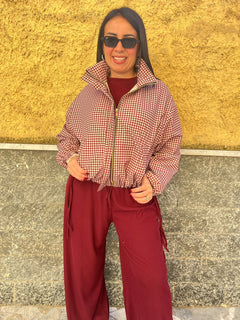 Bomber Quadri Bordeaux 141708