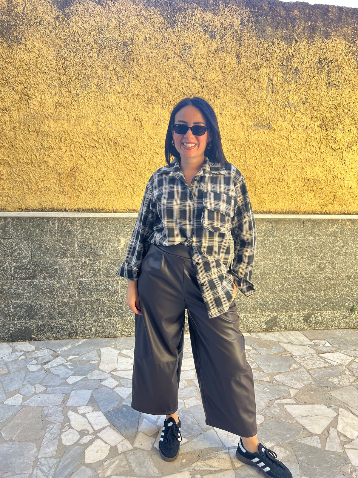 Pantaloni ecopelle Marroni 91098