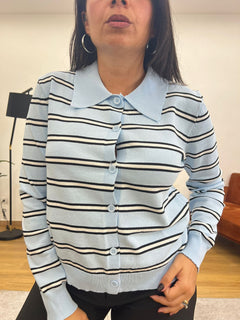 Cardigan Righe Cielo