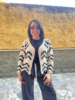 Cardigan Zig Zag Beige