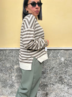 Maglia Righe Verde 6732