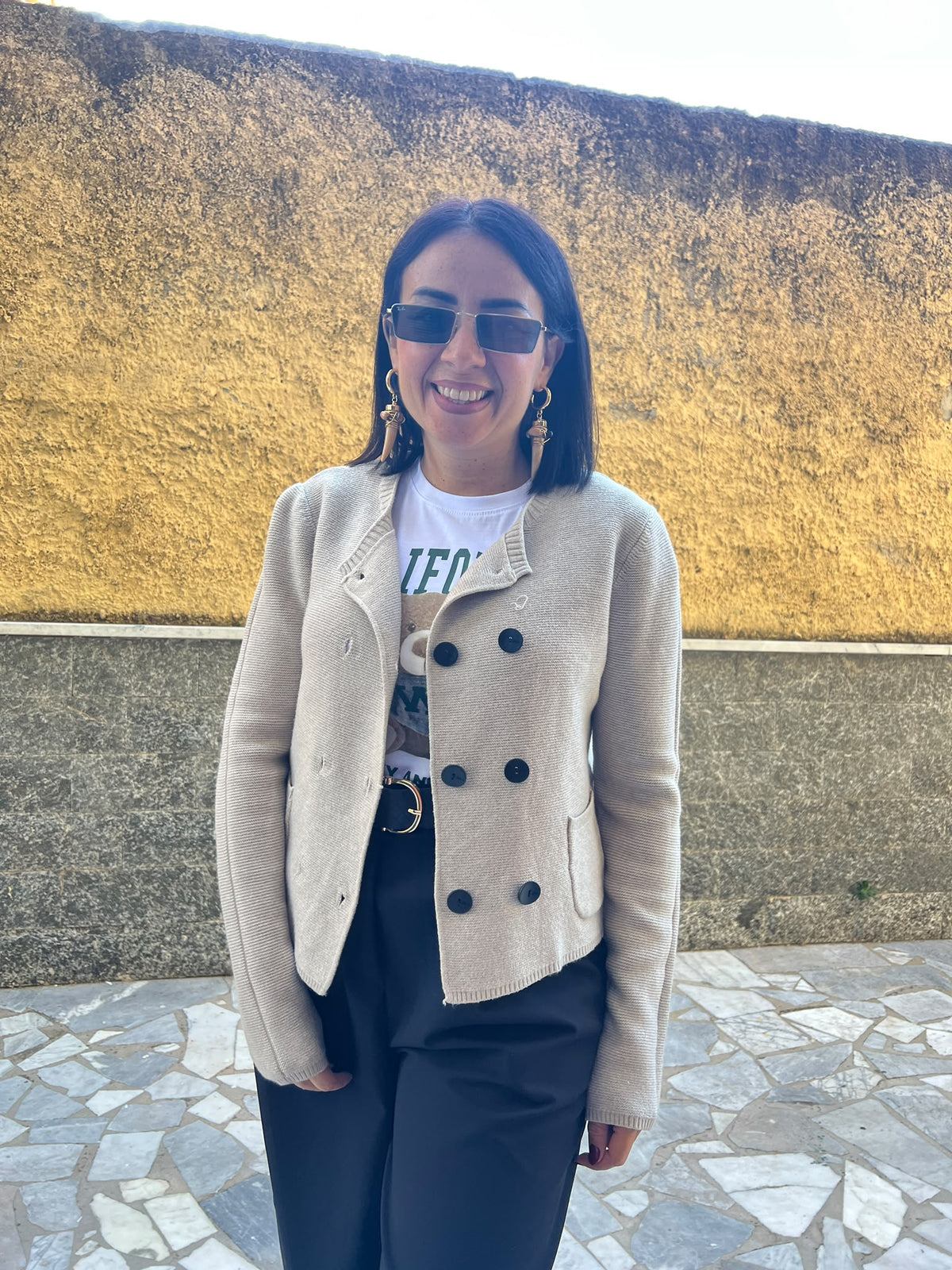 Cardigan doppio petto Melange 10501281