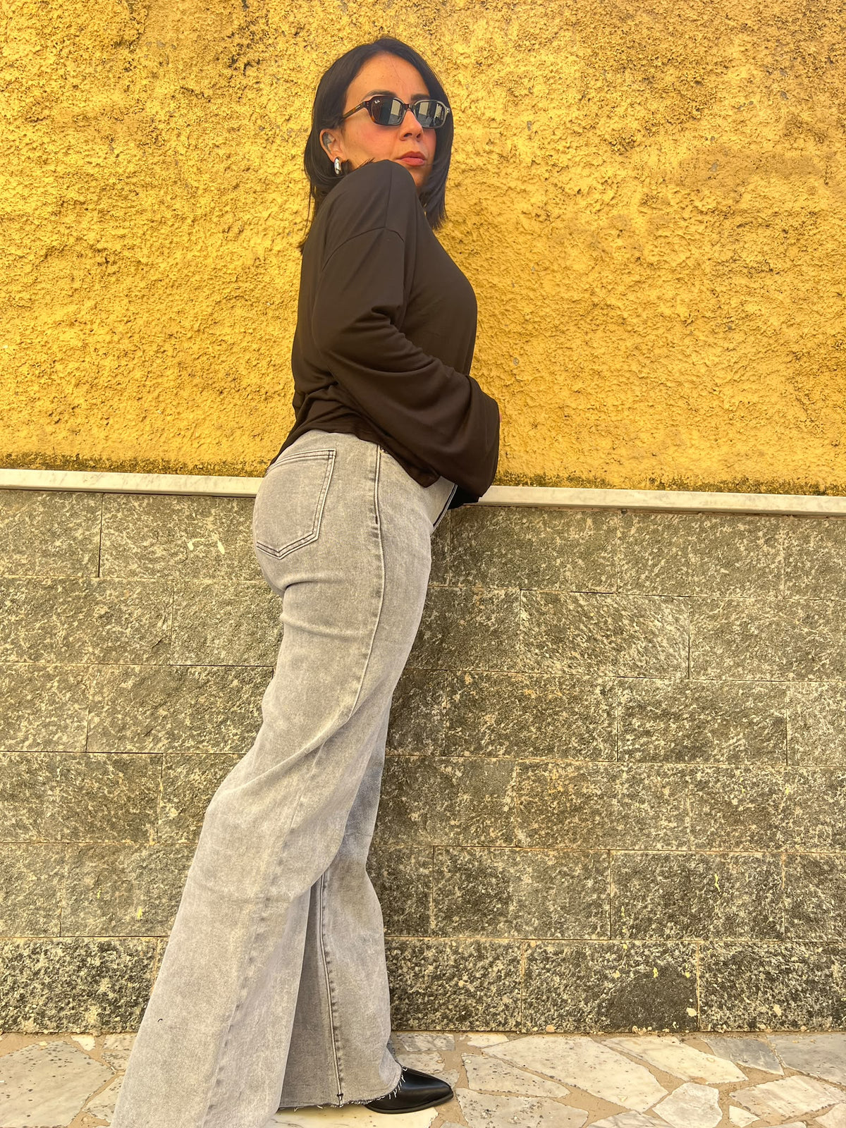 Jeans palazzo8796 grigio MG-710