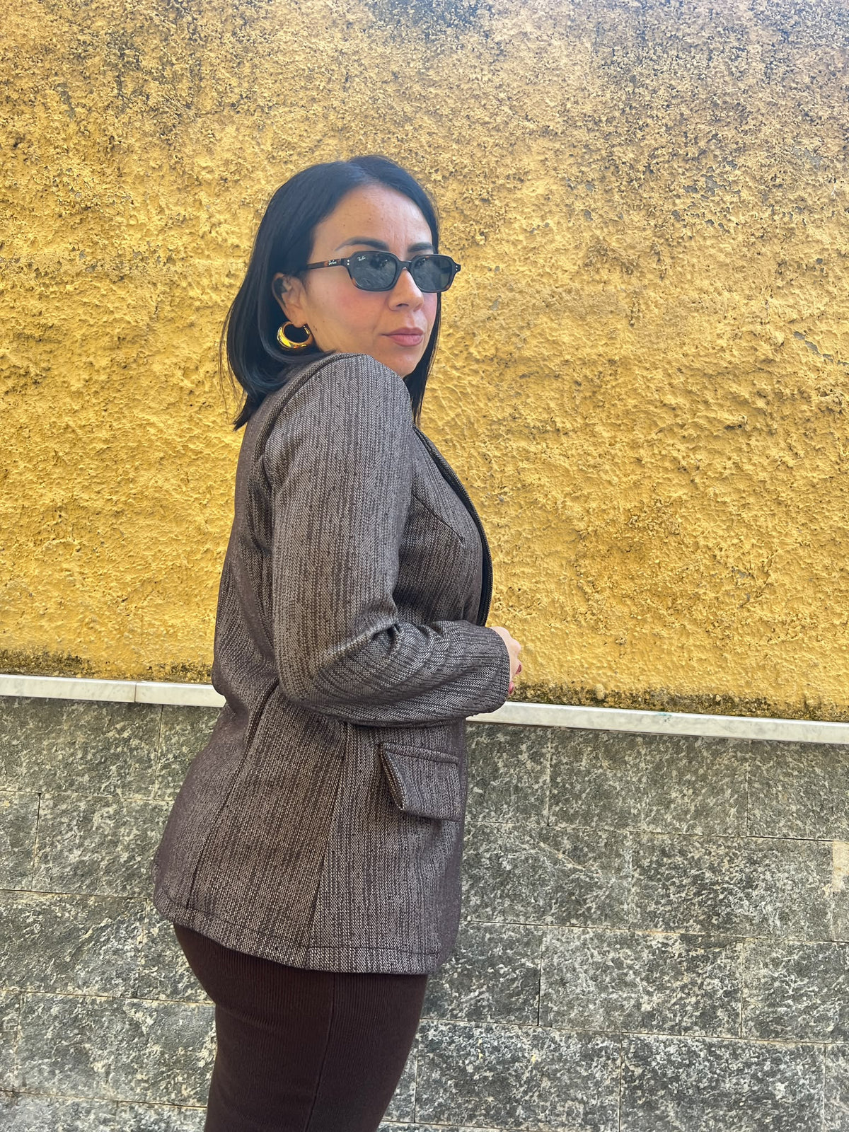 Giacca micro brillantini Marrone 111342