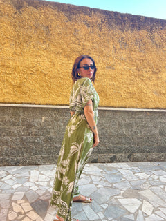 Abito Foglie Verde
