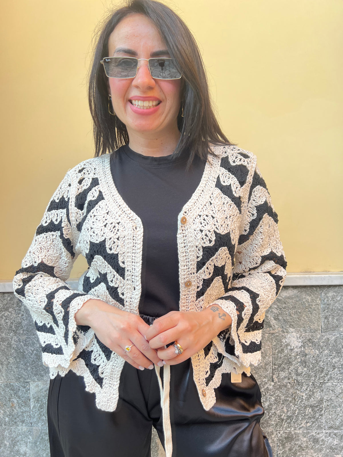 Cardigan Zig Zag Beige