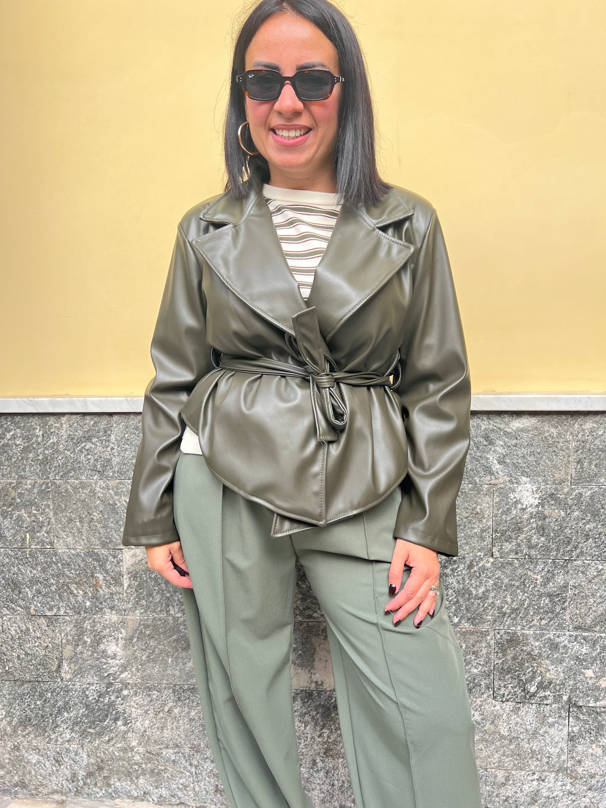 Giacca ecopelle 8976 Verde