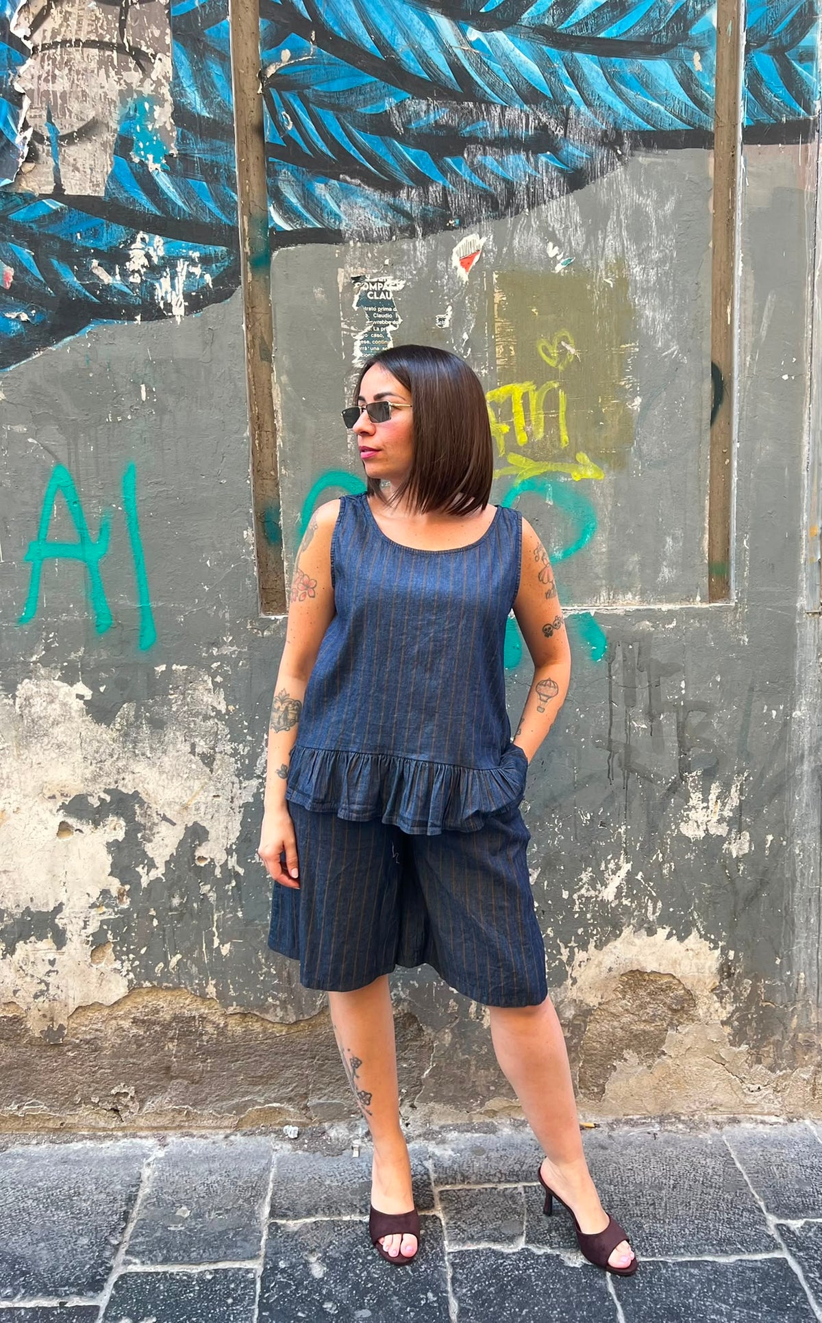 Bermuda denim gessato 8976