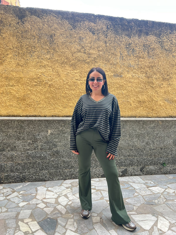 Leggins zampa verde militare
