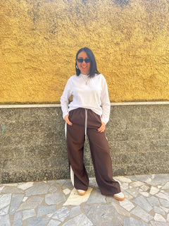 Pantaloni riga Marrone