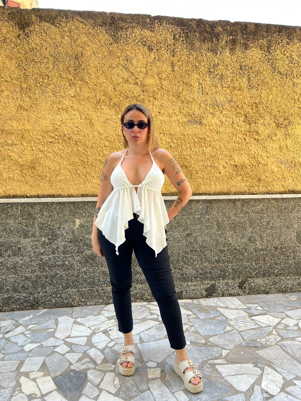 Top Asimmetrico Bianco