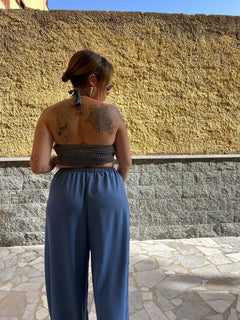Top Filo Forato Lurex Denim