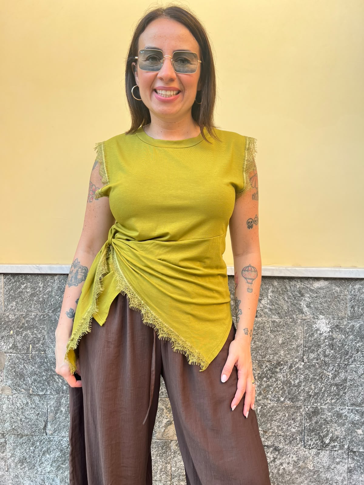 Maglia Merletto Lime 6732