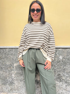 Maglia Righe Verde 6732