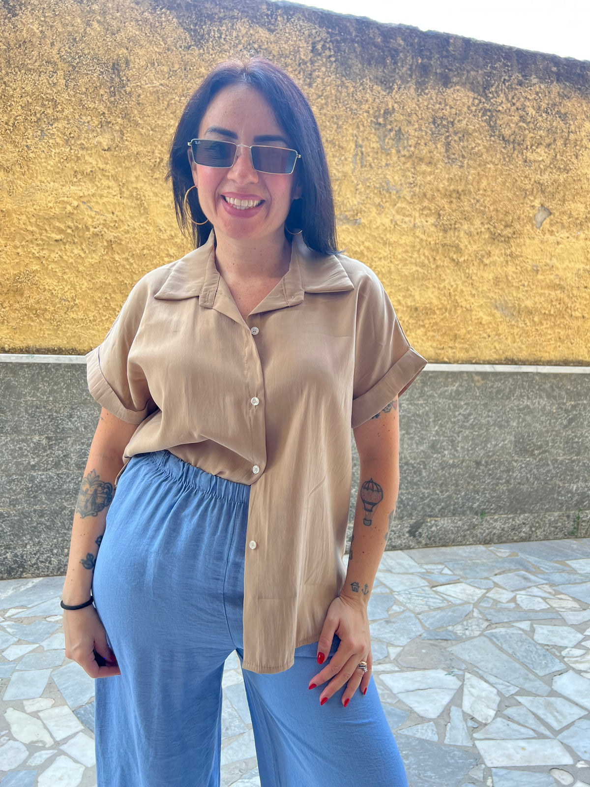 Camicia Beige 55671