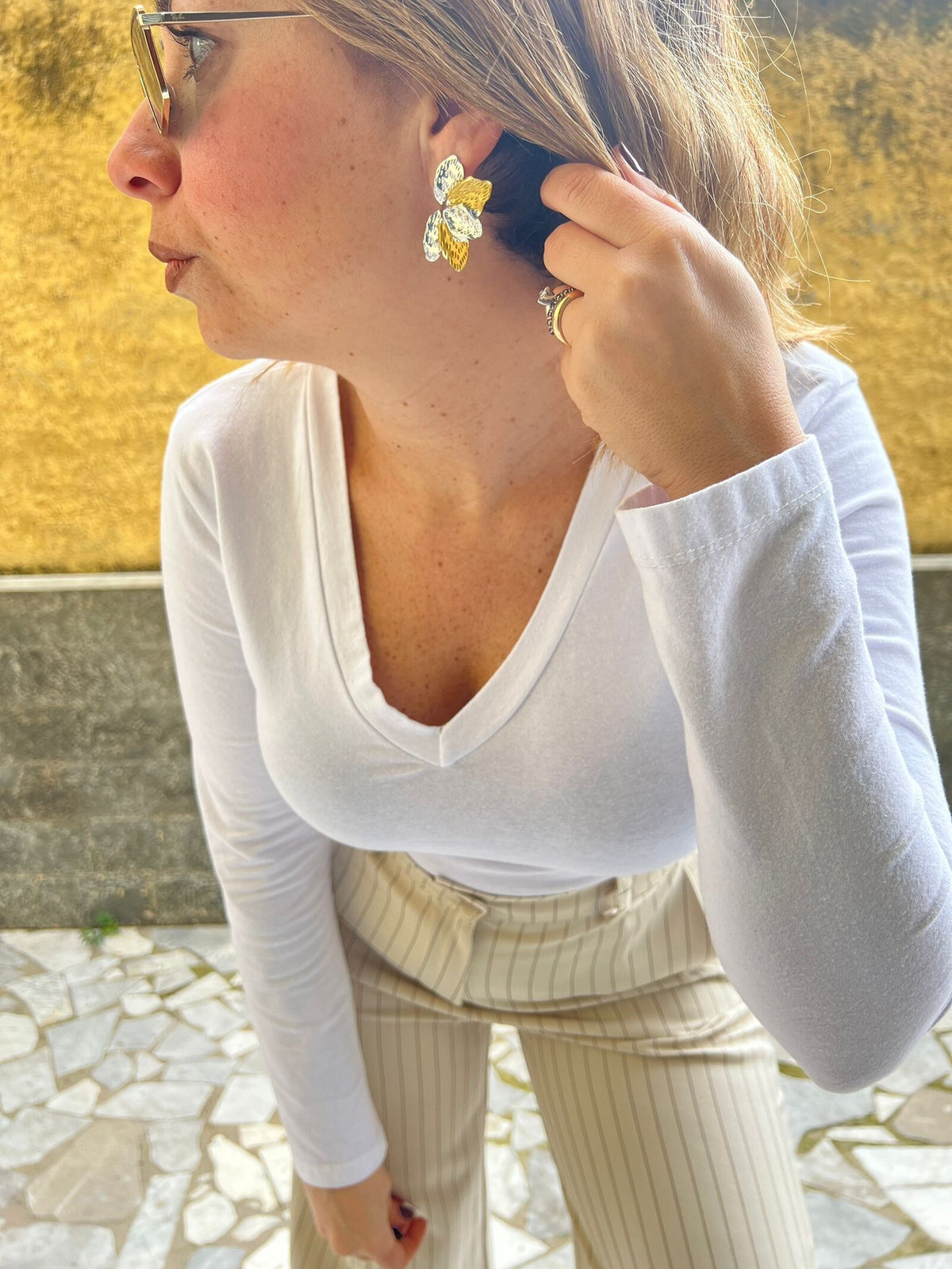 Orecchini Petali Argento