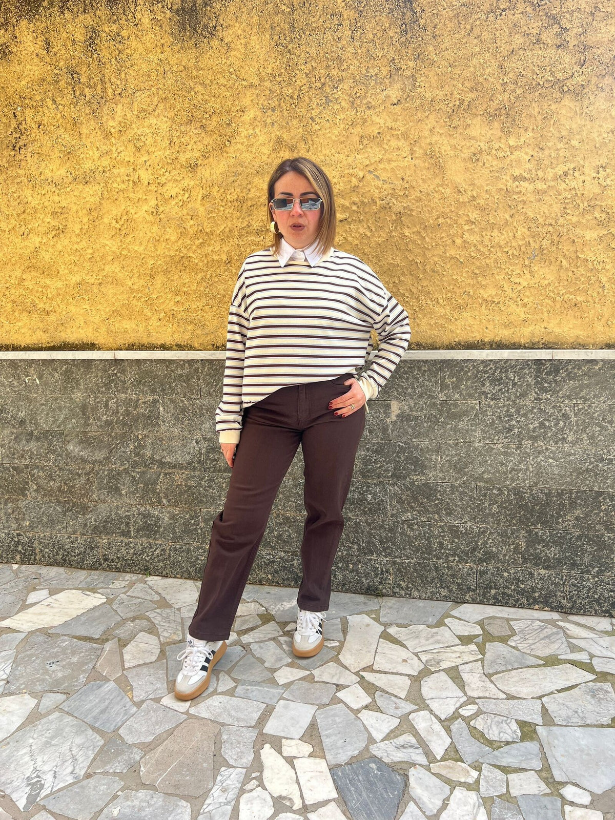 Jeans marrone kt0718976
