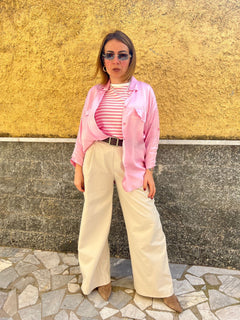 Camicia Satin Rosa