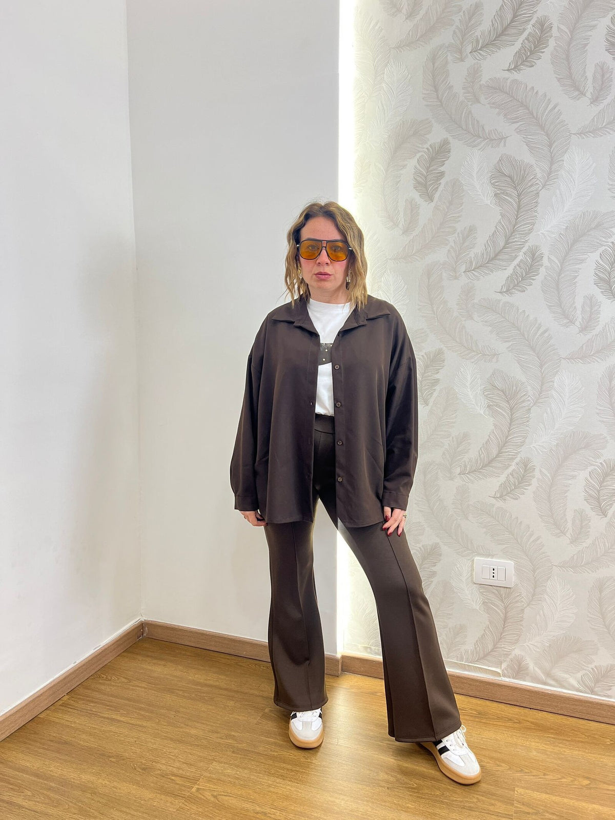 Camicia Over  Marrone 91098