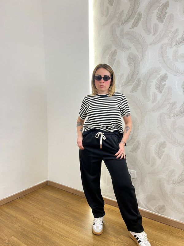 Pantaloni laccetto65793 Neri