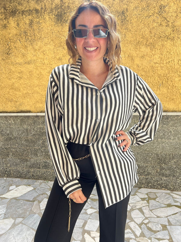 Camicia Righe Bianca/Nera