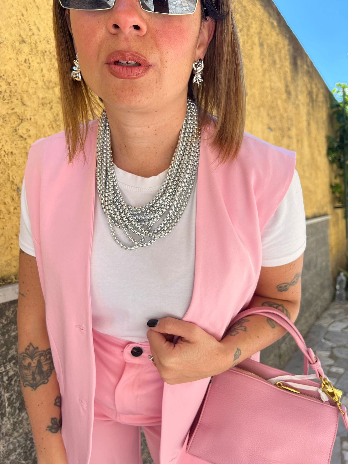 Collana Multifili Argento 6732