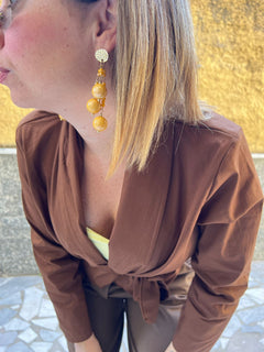 Orecchini Pon Pon Gialli 25305
