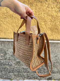 Borsa Rafia Petite Beige
