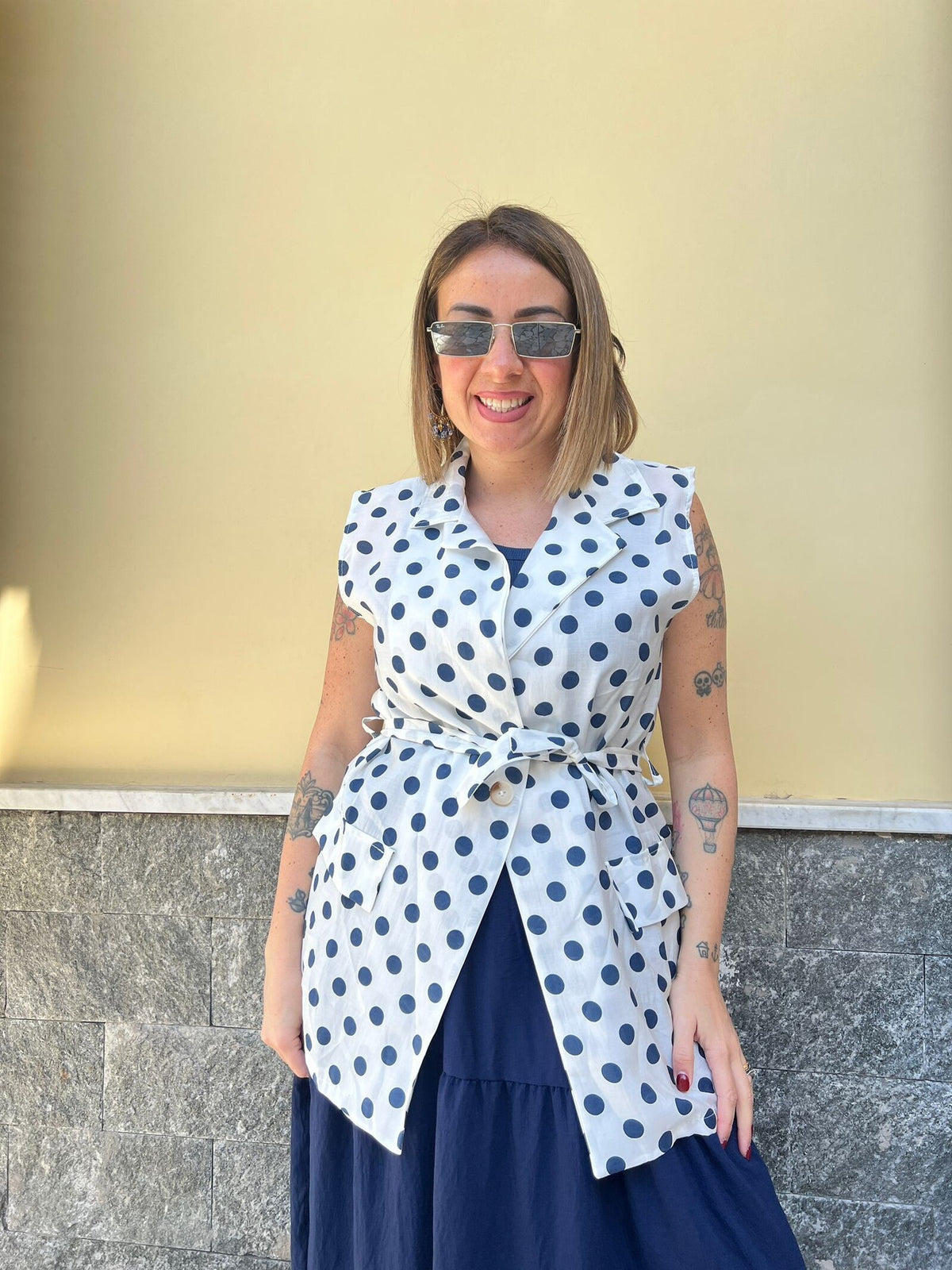 Gilet Pois Blu