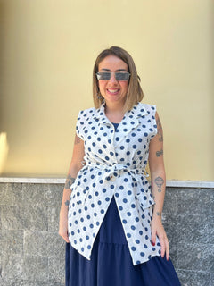 Gilet Pois Blu