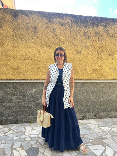 Gilet Pois Blu