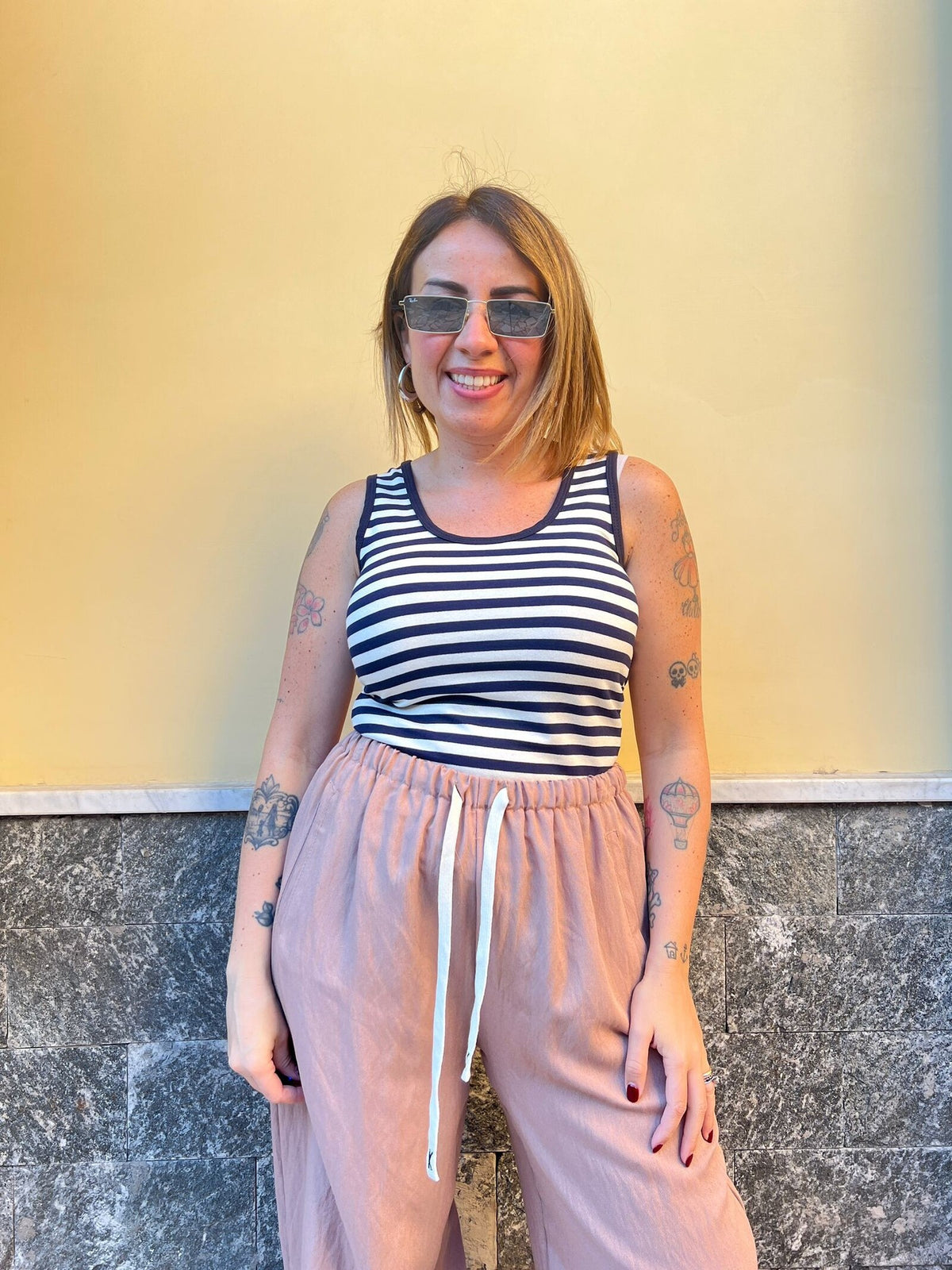 Canotta Righe Blu