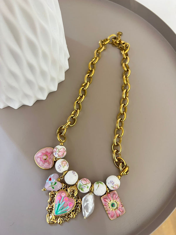 Collana Ciondoli Rosa  65793