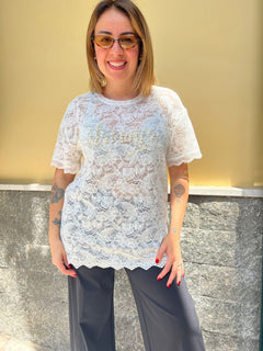 Maglia Merletto Bianca
