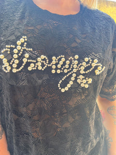 Maglia Merletto Nera