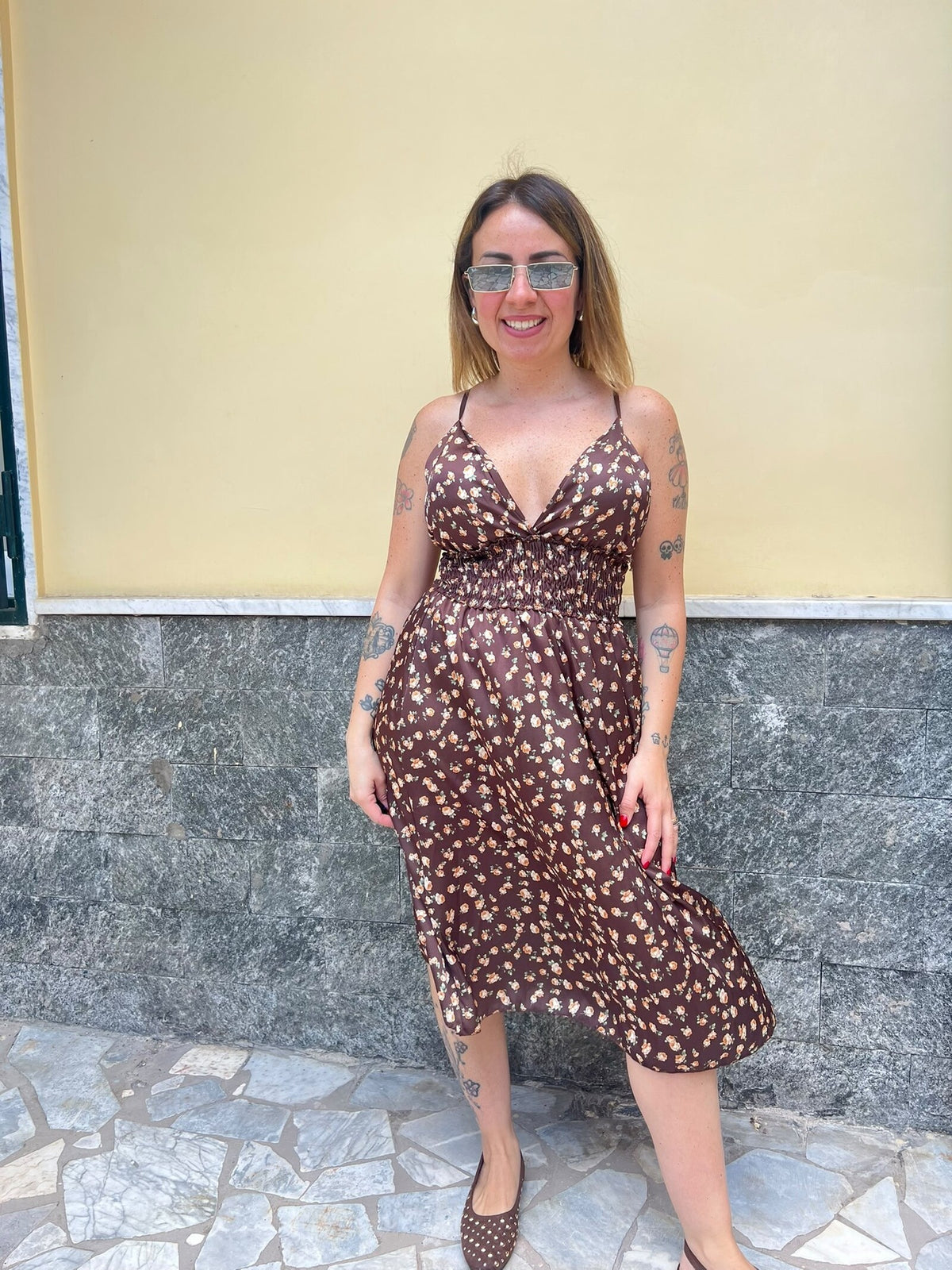 Abito Fiorellini Marrone