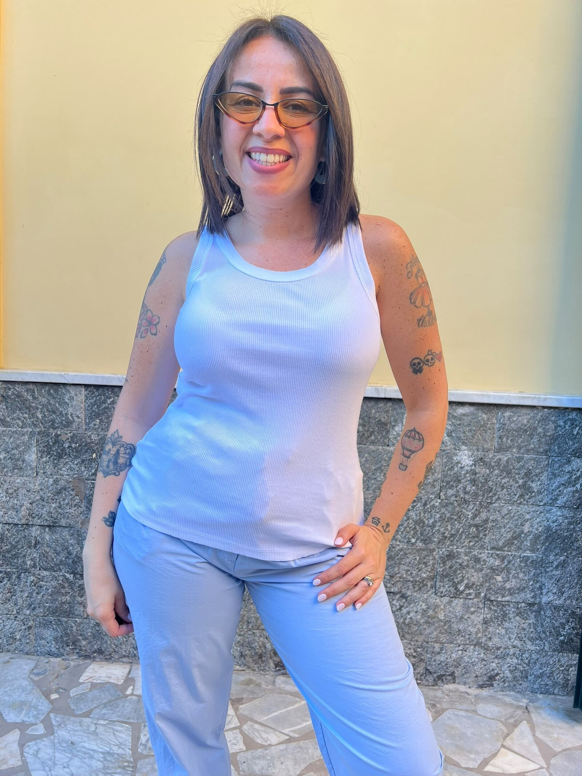 Canotta Smile Bianca