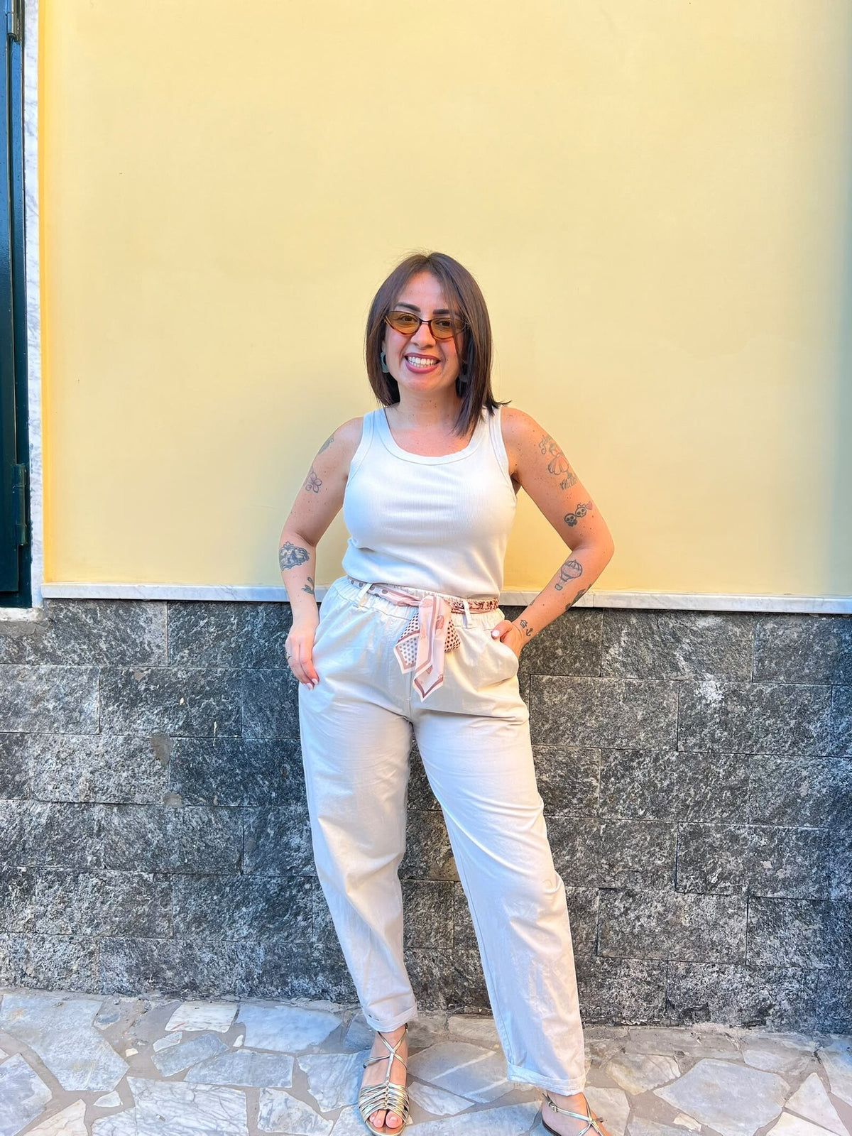 Pantaloni Foulard Sabbia 8976