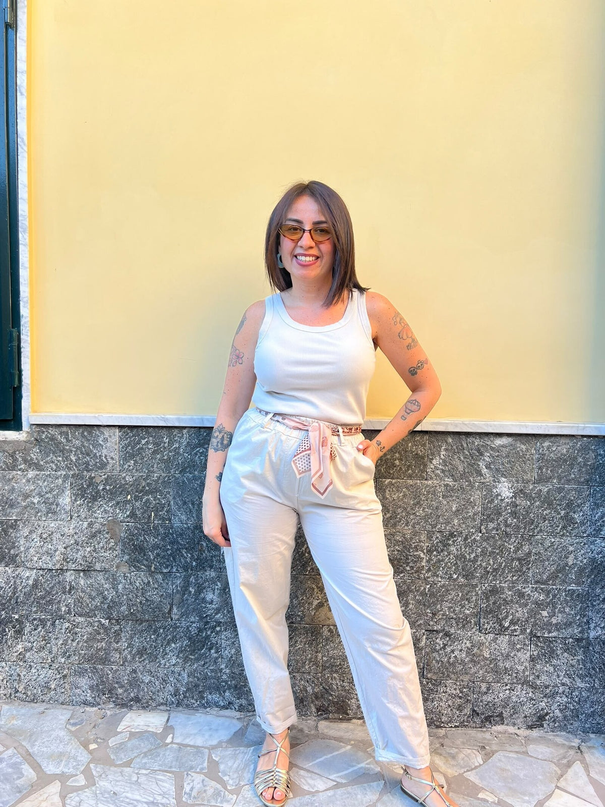 Pantaloni Foulard Sabbia 8976