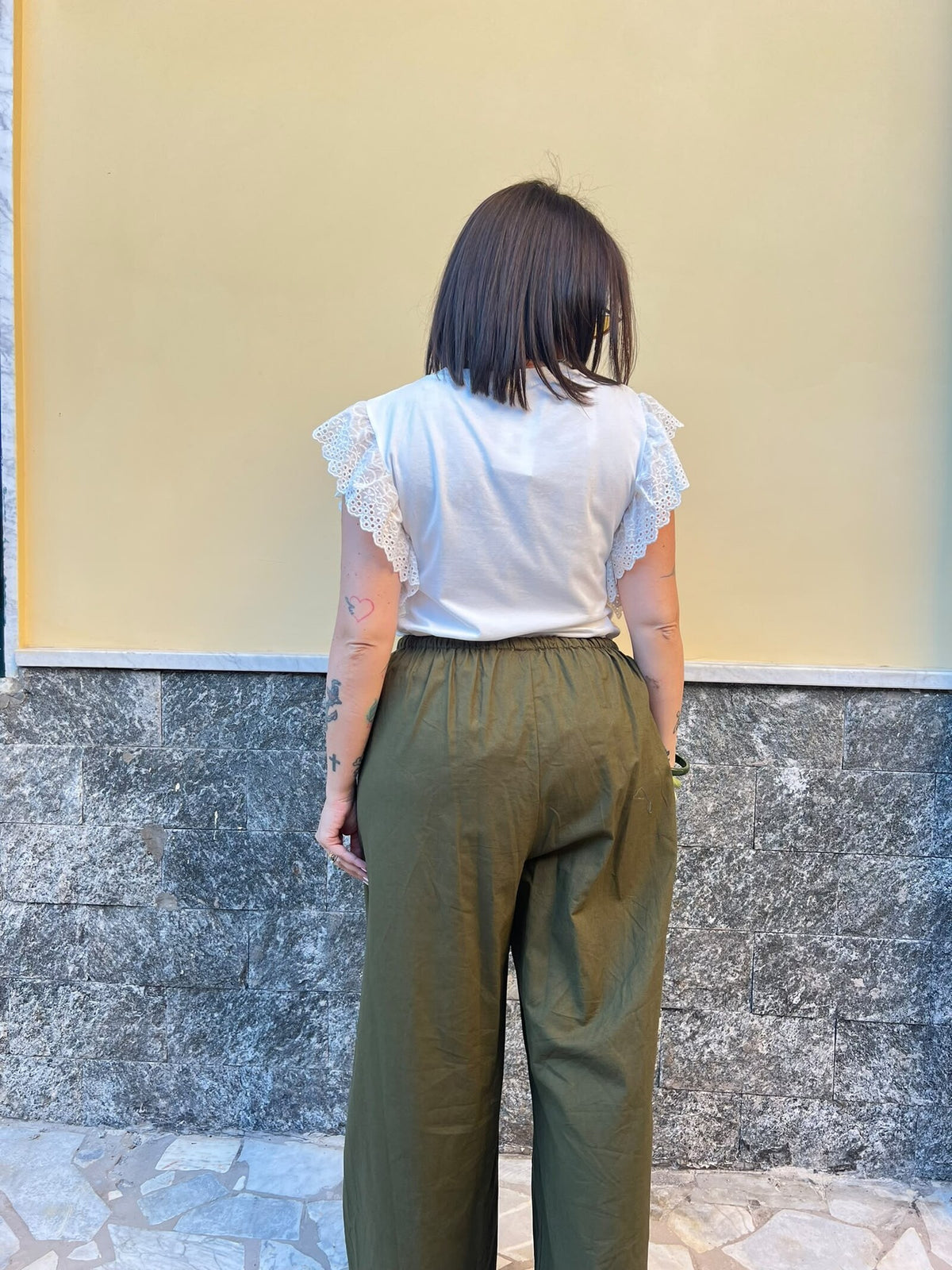 Pantaloni Perline Verde 8976