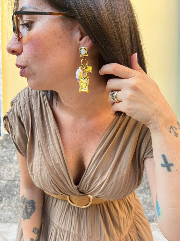 Orecchini Ciondoli Gialli 45549