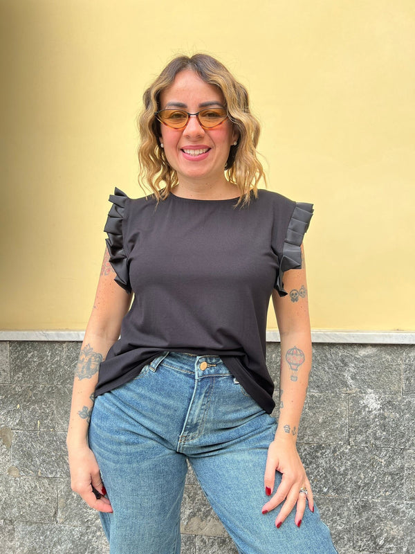 Shirt Plisse Nera