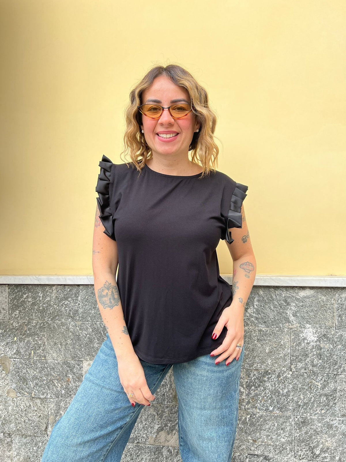 Shirt Plisse Nera