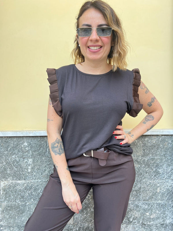 Shirt Plisse Marrone
