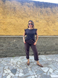 Shirt Plisse Marrone
