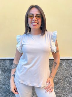 Shirt Plisse Beige