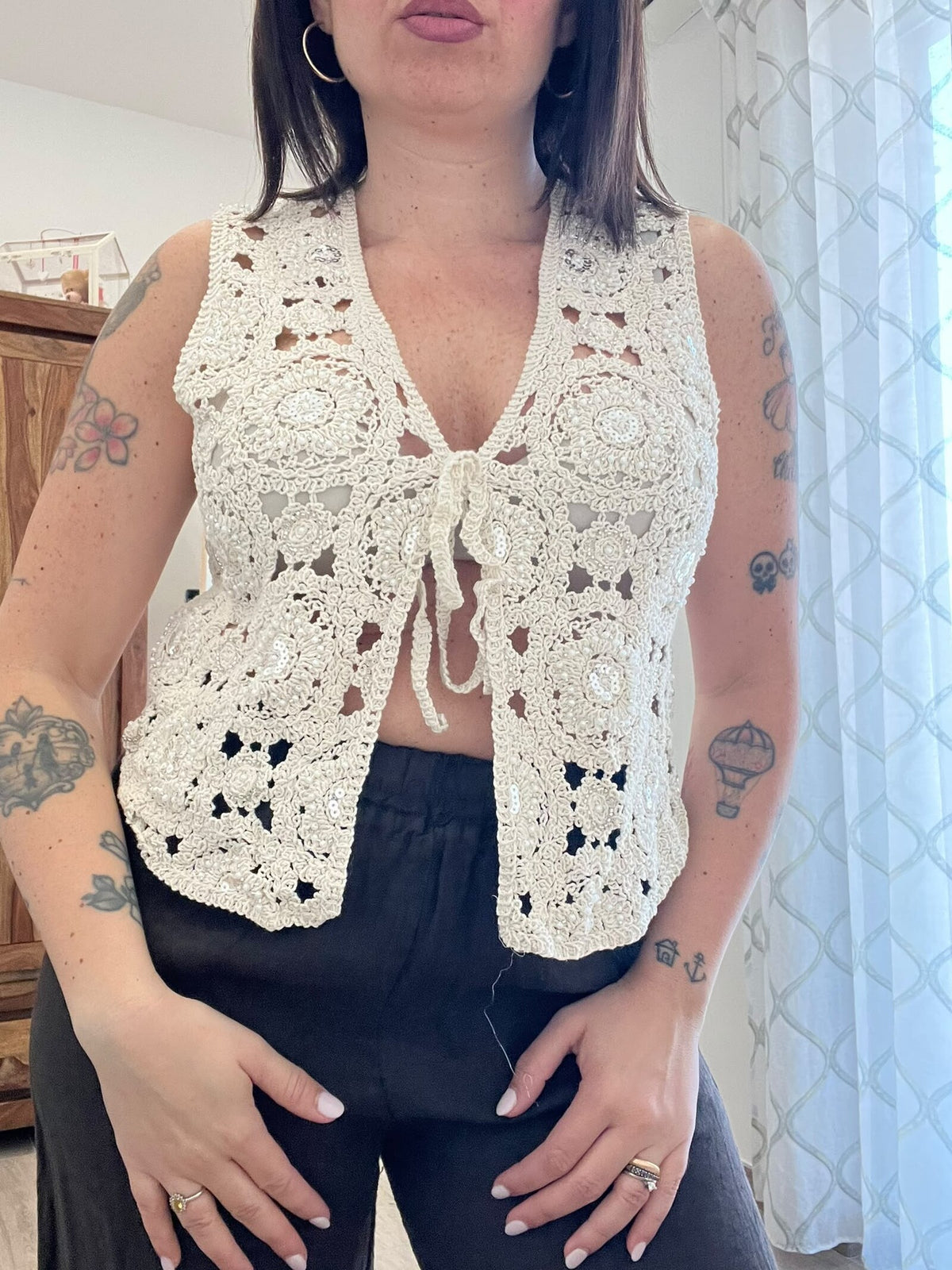 Gilet Filo e Perline