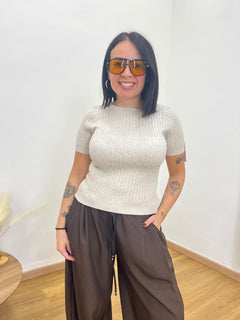 Pull trecce Sabbia 6732