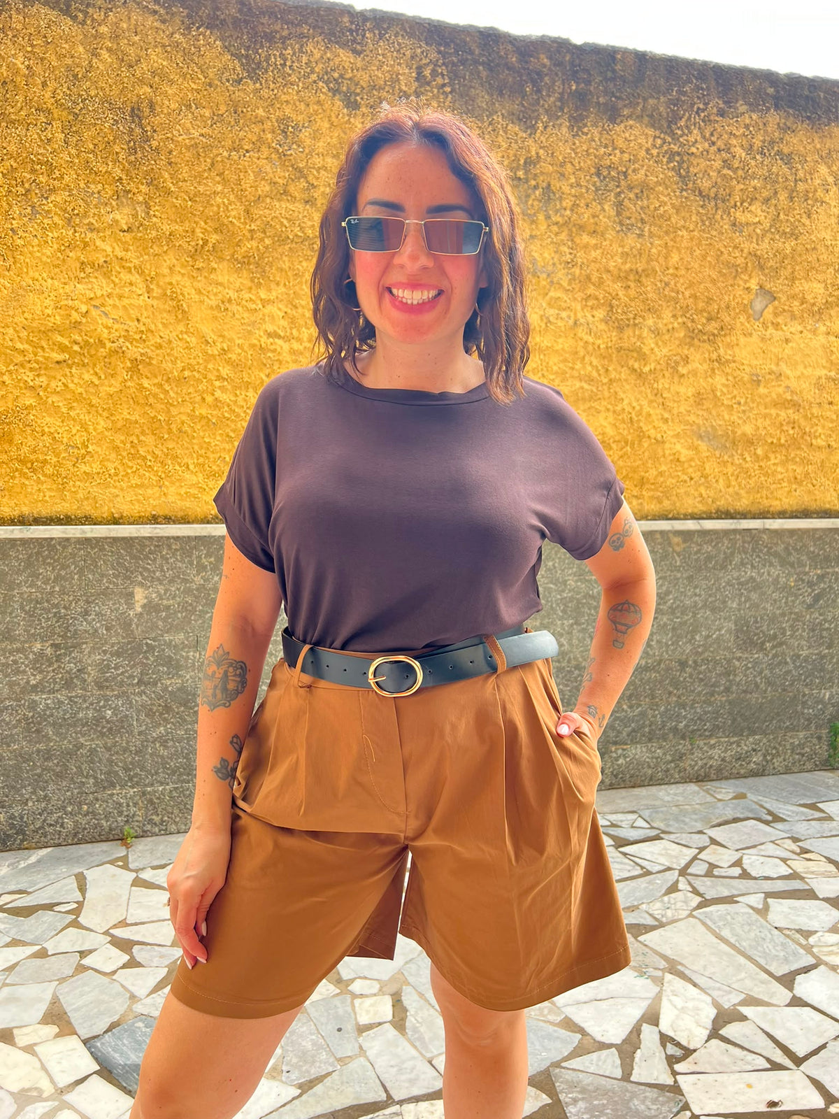 Shirt Girocollo 35427 Marrone
